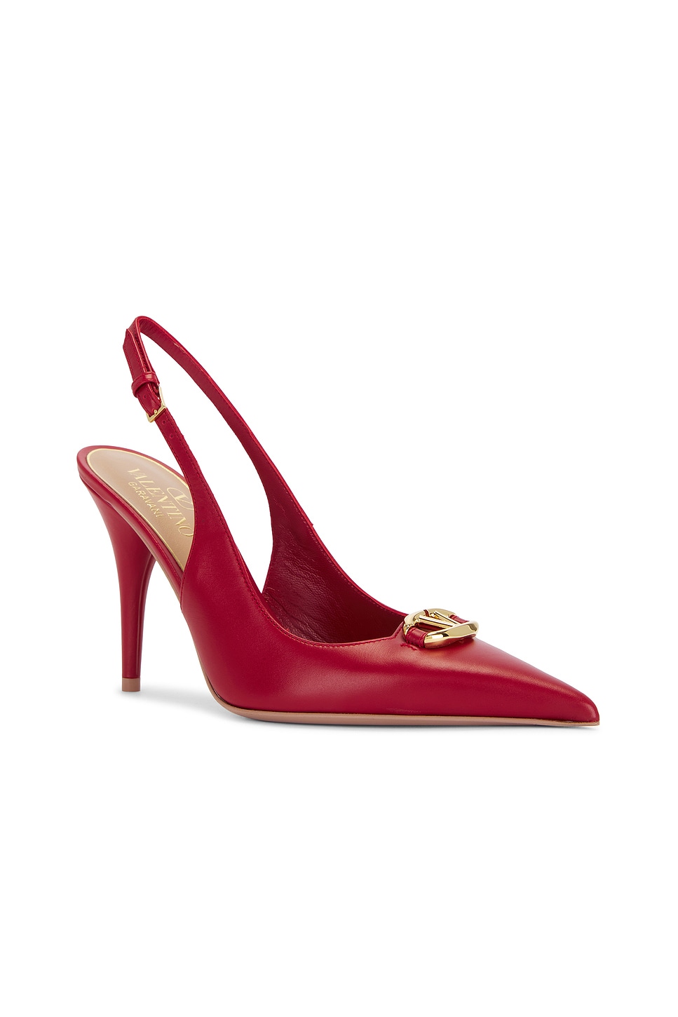 Shop Valentino V Logo The Bold Edition Sling Back Pump In Rosso V