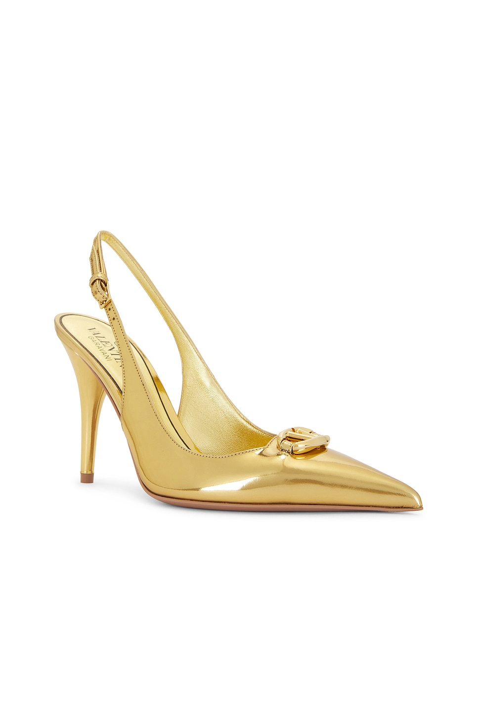 Shop Valentino V Logo 100 The Bold Edition Pump Heel In Antique Brass