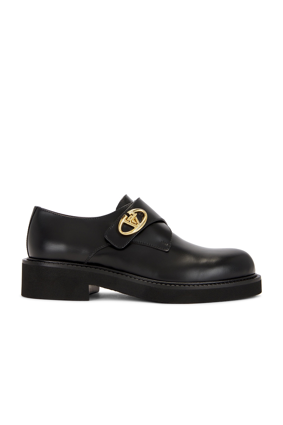 Shop Valentino V Logo Locker Single Monk Shoe In Nero