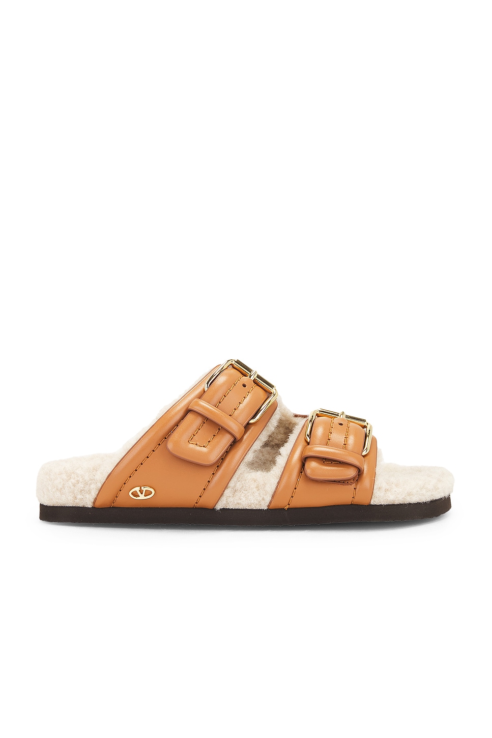 Image 1 of Valentino Garavani Fussfriend Slide in Almond Beige & Naturale