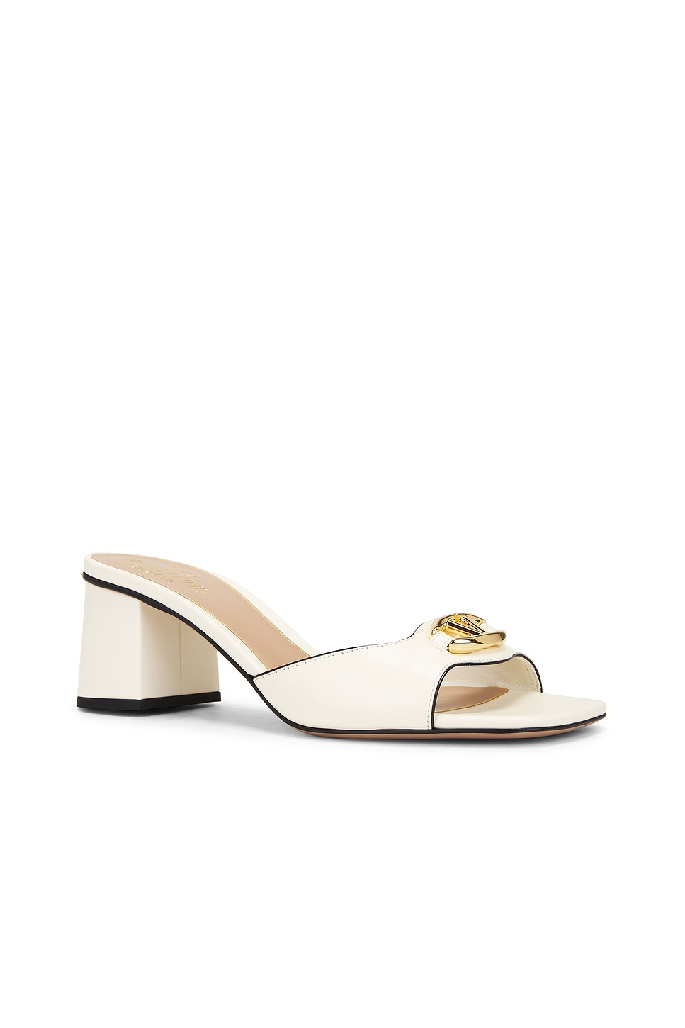 Shop Valentino V Logo The Bold Edition Slide In Ivory & Nero