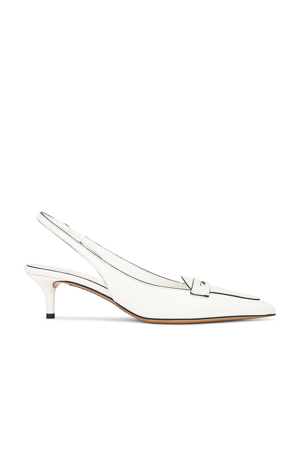 Image 1 of Valentino Garavani 2001 50 Loafer Sling Back Heel in Ivory & Nero