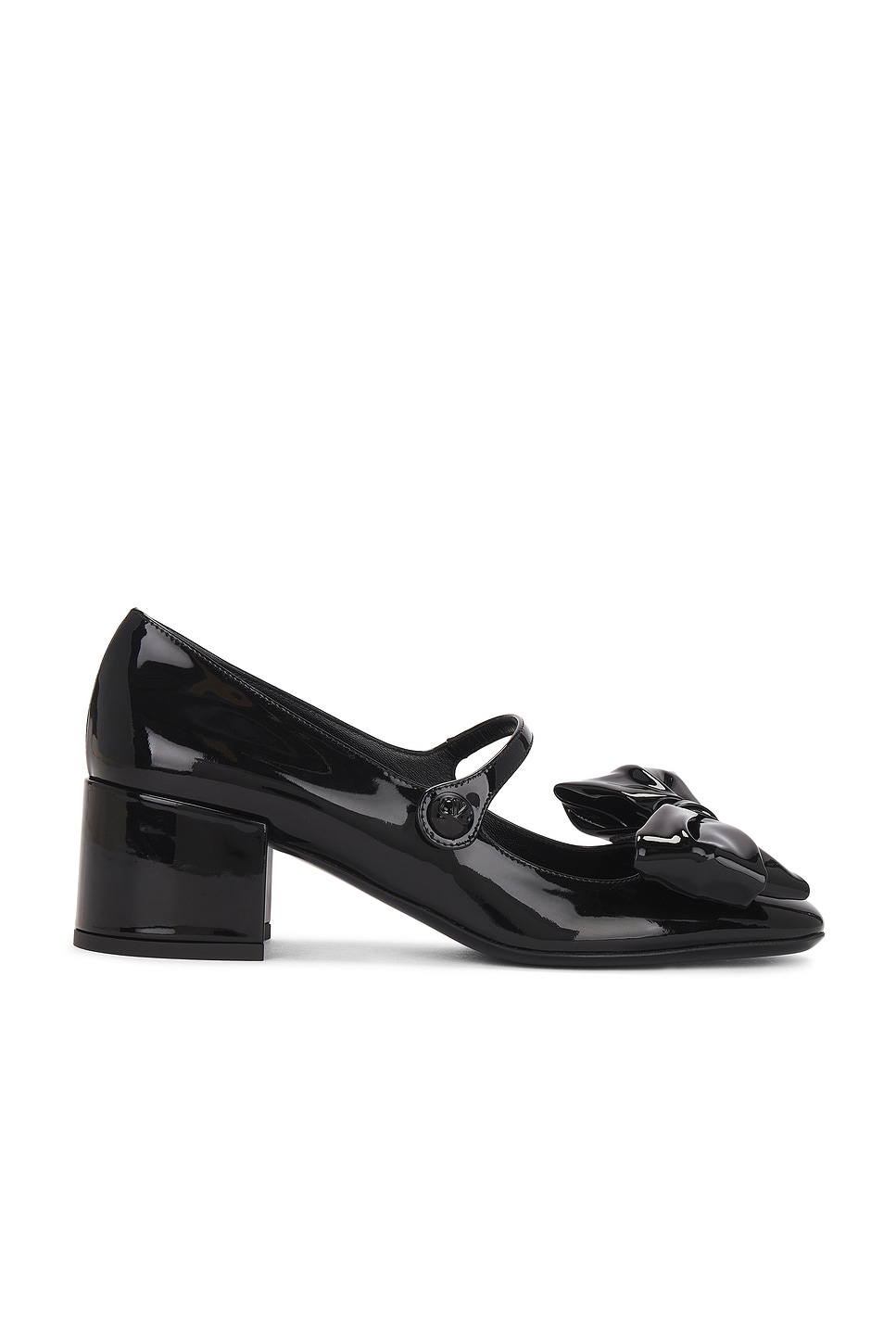 Shop Valentino Patent Bow Jane 50 Mary Jane Pump In Nero