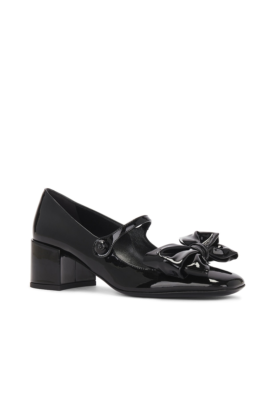 Shop Valentino Patent Bow Jane 50 Mary Jane Pump In Nero