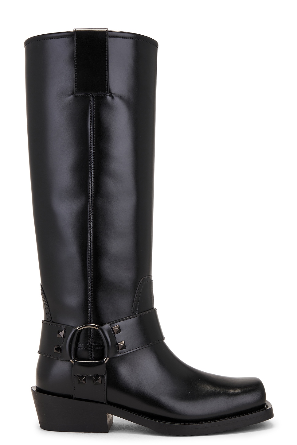 Rockstud Biker Boot in Black