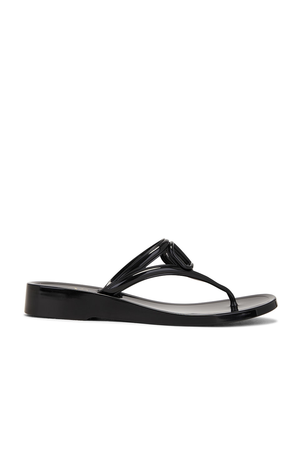 Image 1 of Valentino Garavani V Logo Signature Thong Sandal in Nero