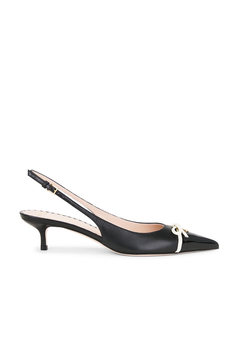 Image 1 of Valentino Garavani Bepointy Slingback in Nero & Ivory