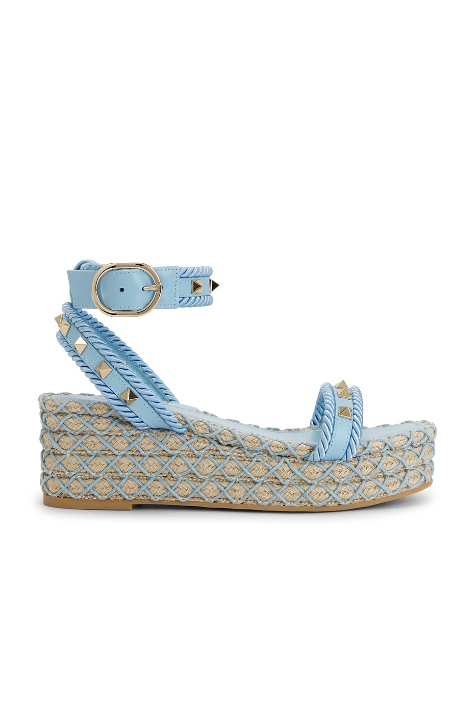 Valentino Garavani Rockstud Torchon Flatform Espadrilla Sandal