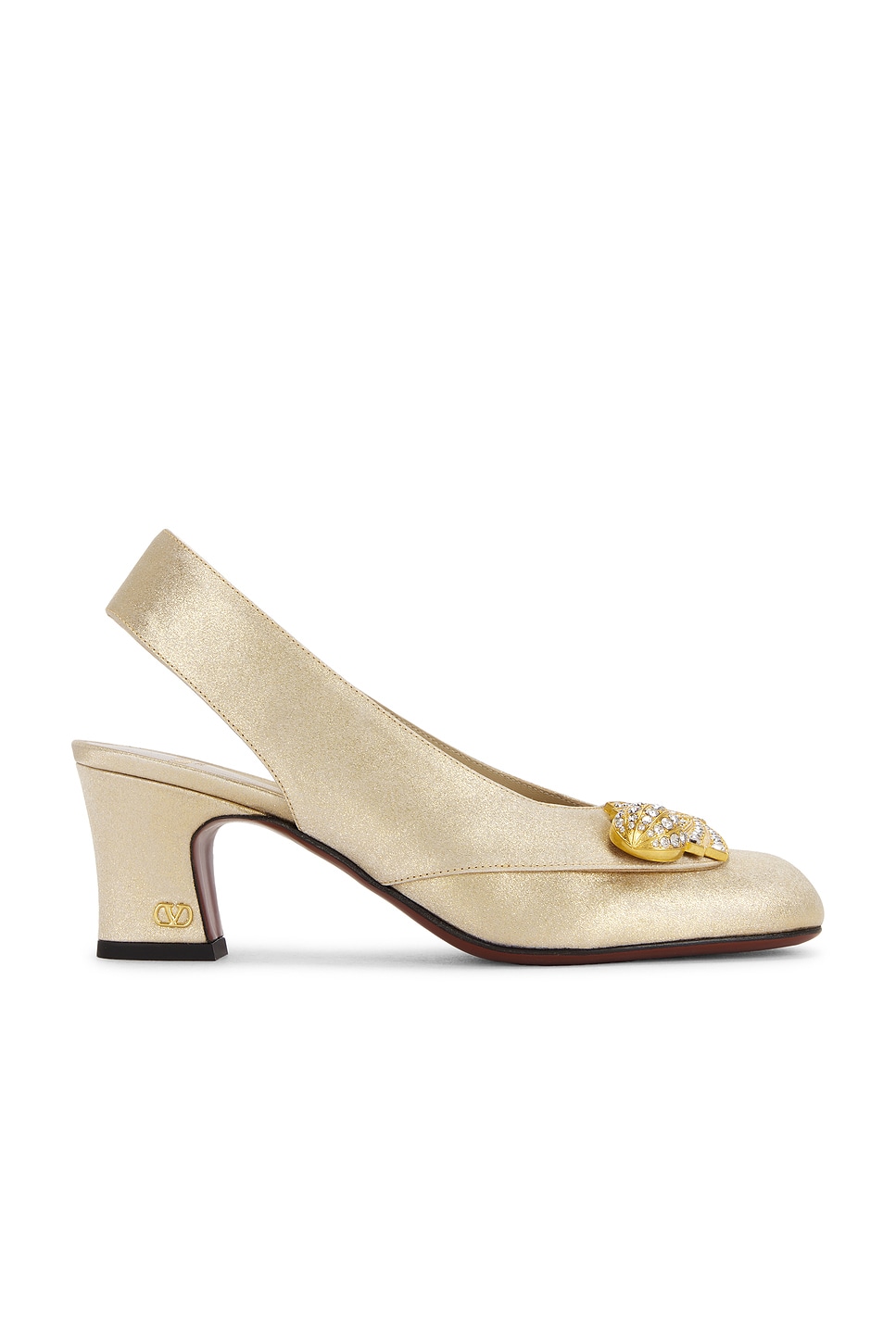 Image 1 of Valentino Garavani Adamantine Sling Back Pump in Antique Brass