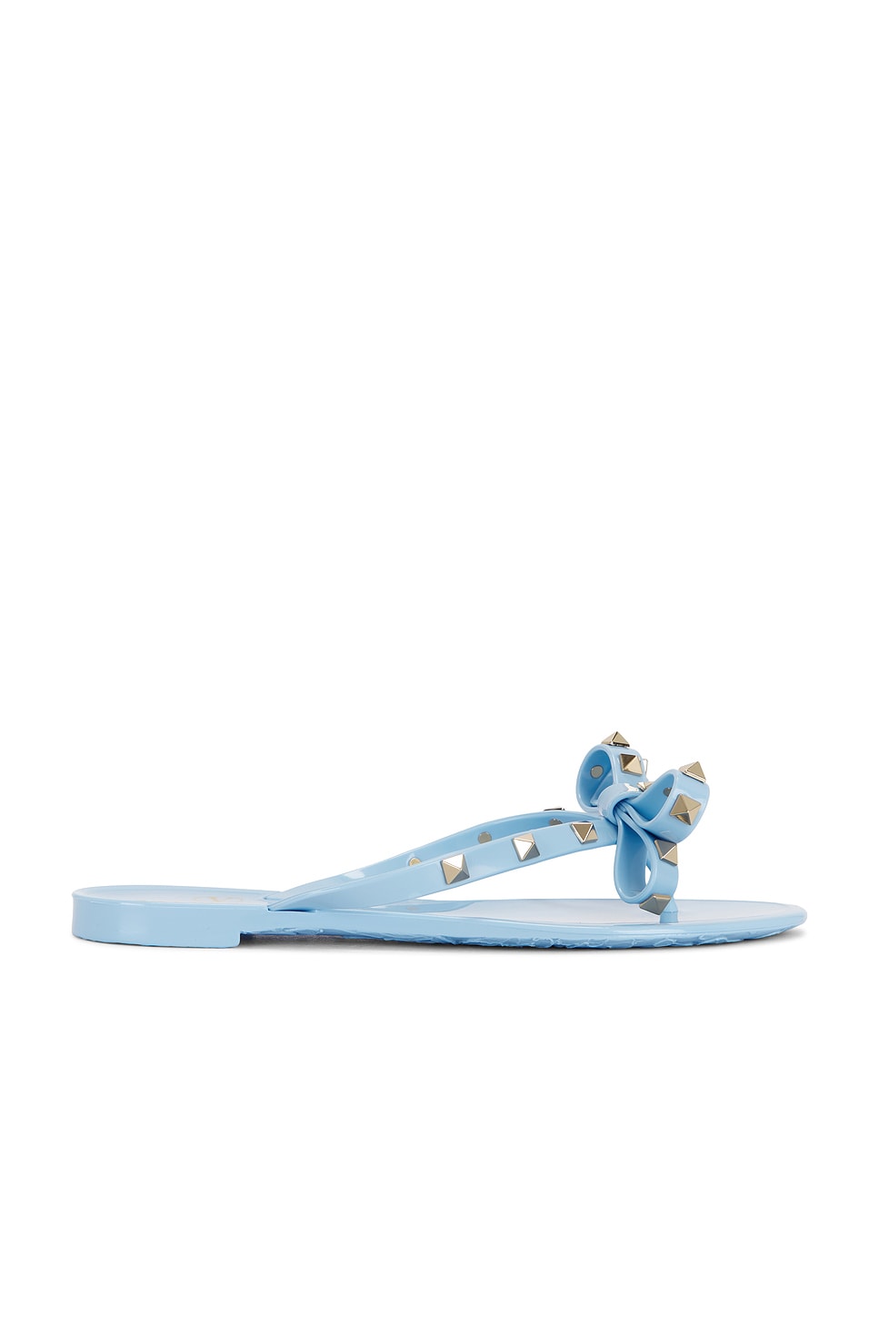 Image 1 of Valentino Garavani Summer Rockstud Thong Sandal in Baltic Sea
