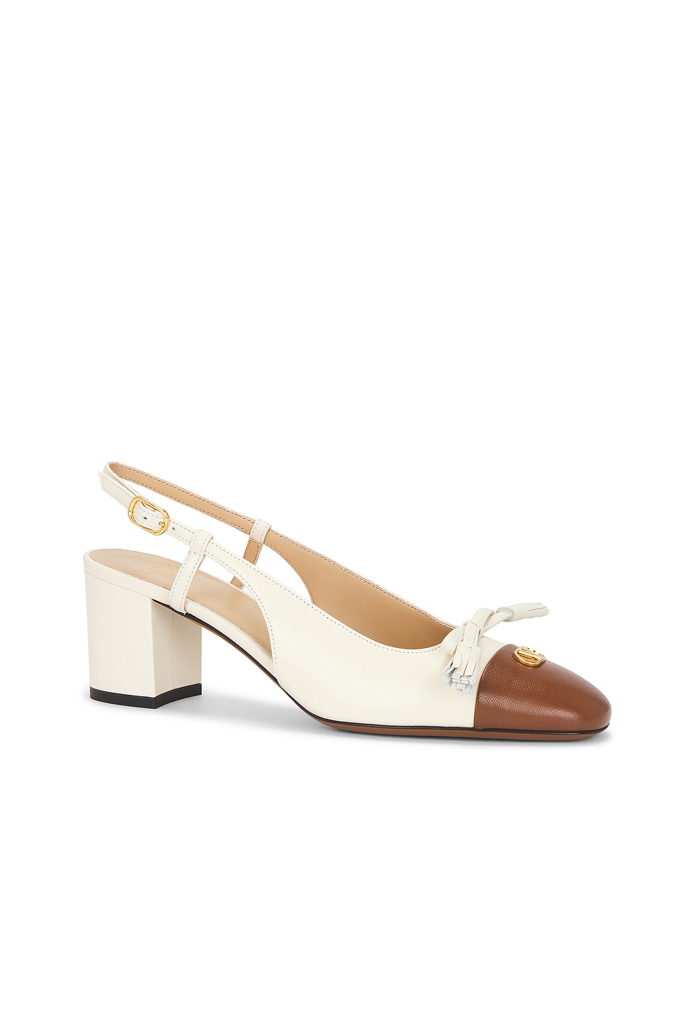 Valentino Leather Valet Du Roi Slingback Heels 60 In Nude