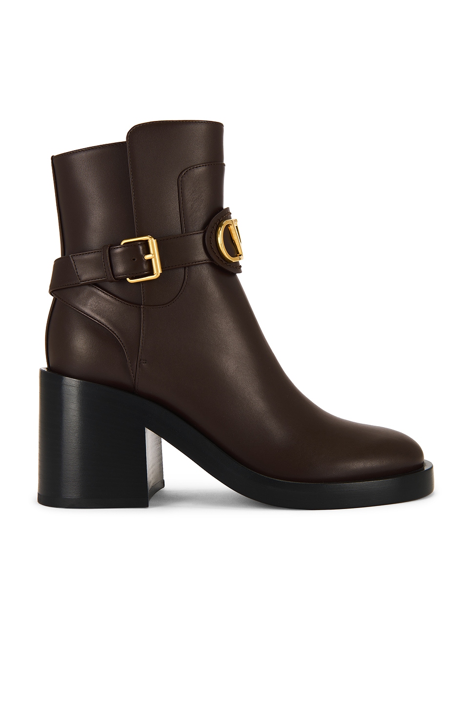 V Logo Signature Bootie in Brown