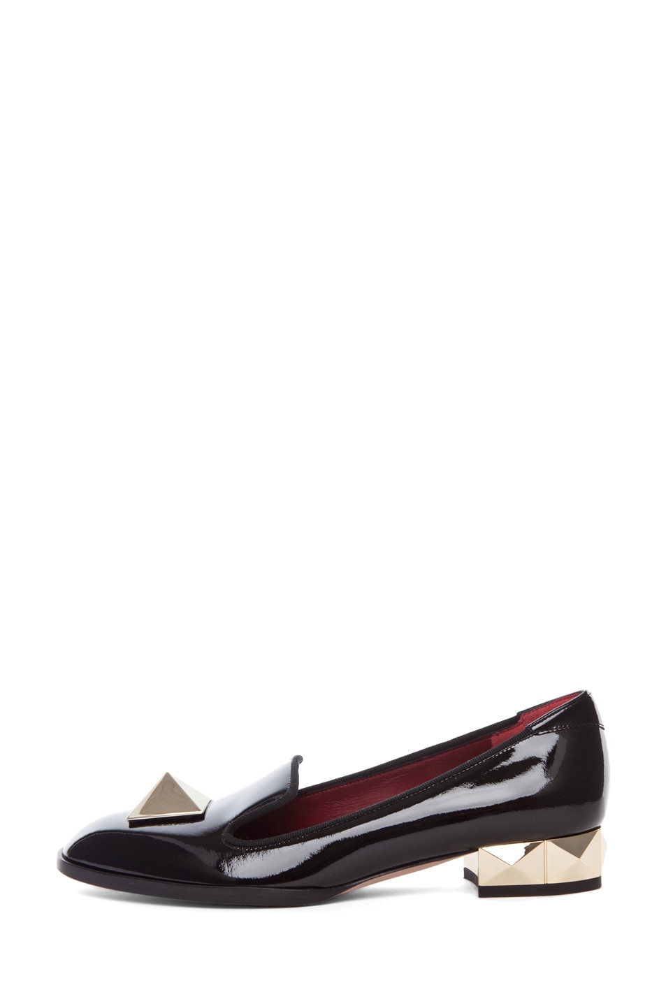 Image 1 of Valentino Garavani Platinum Metal Heel Loafer in Black