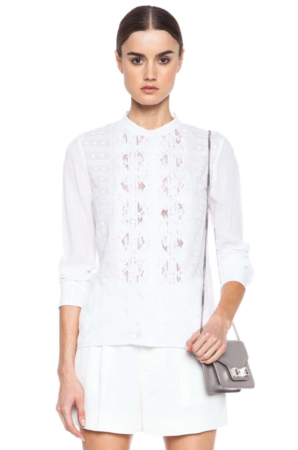 Image 1 of Vanessa Bruno Albane Voile Cotton Blouse in Blanc