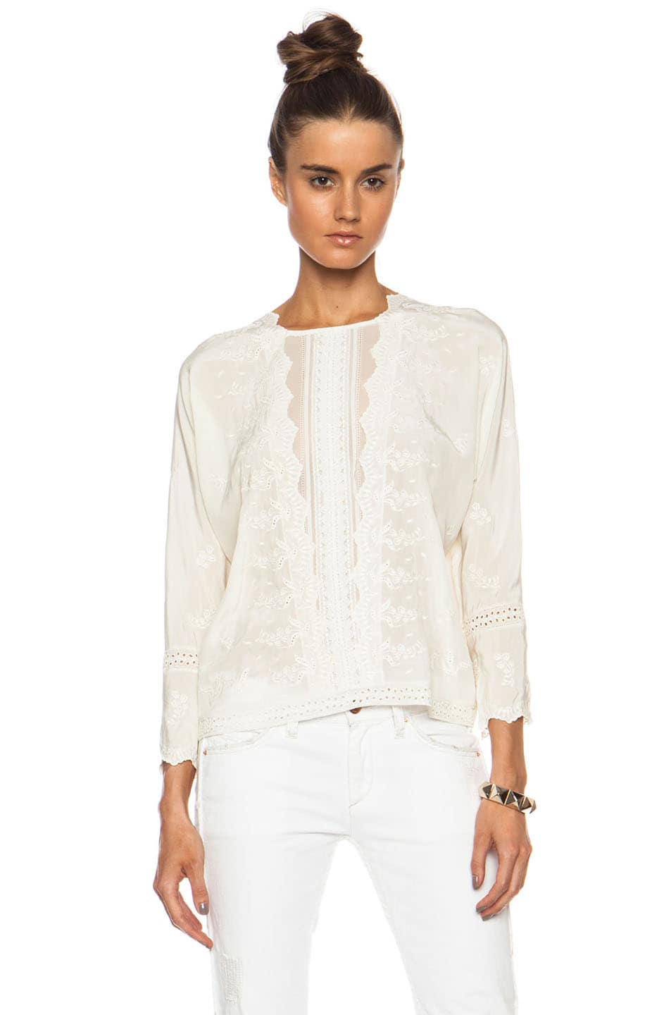 Image 1 of Vanessa Bruno Bacoli Silk Top in Ivory