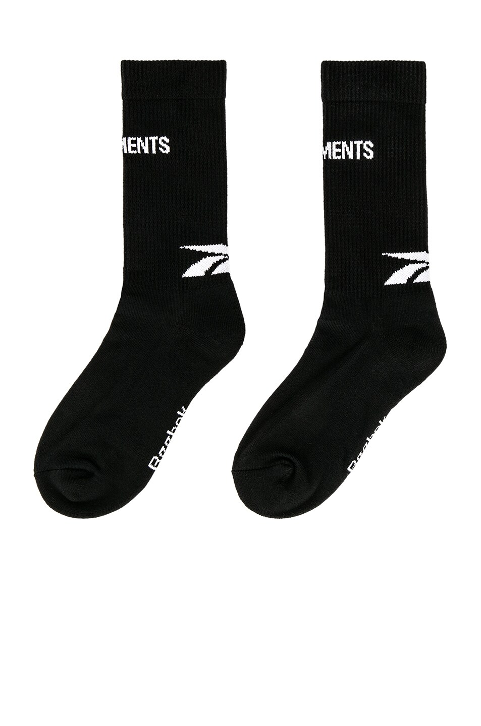 Image 1 of VETEMENTS Logo Socks in Black & White