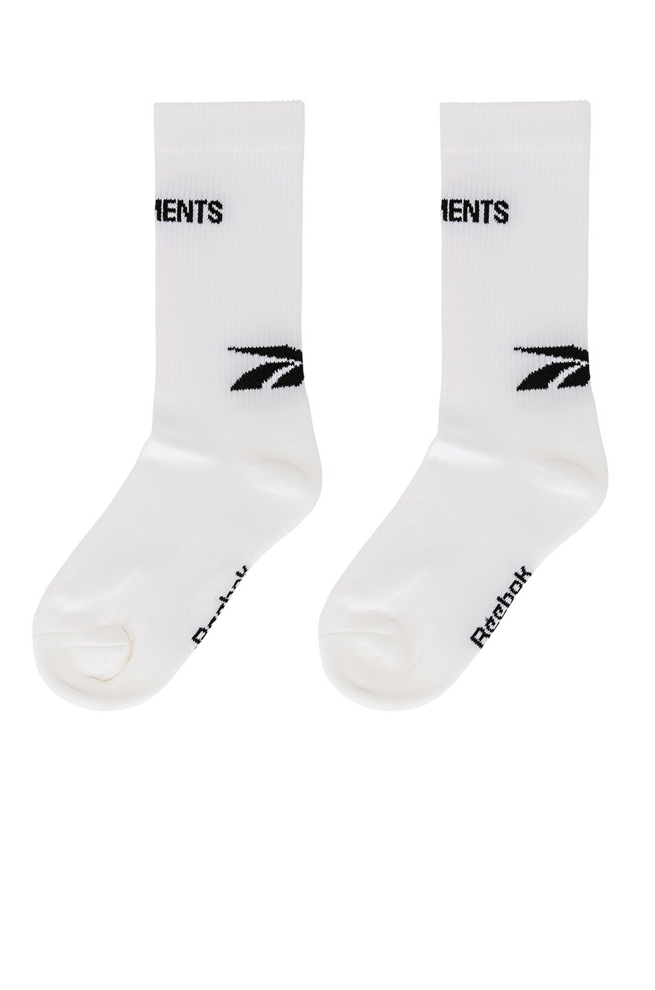 Image 1 of VETEMENTS Logo Socks in White & Black