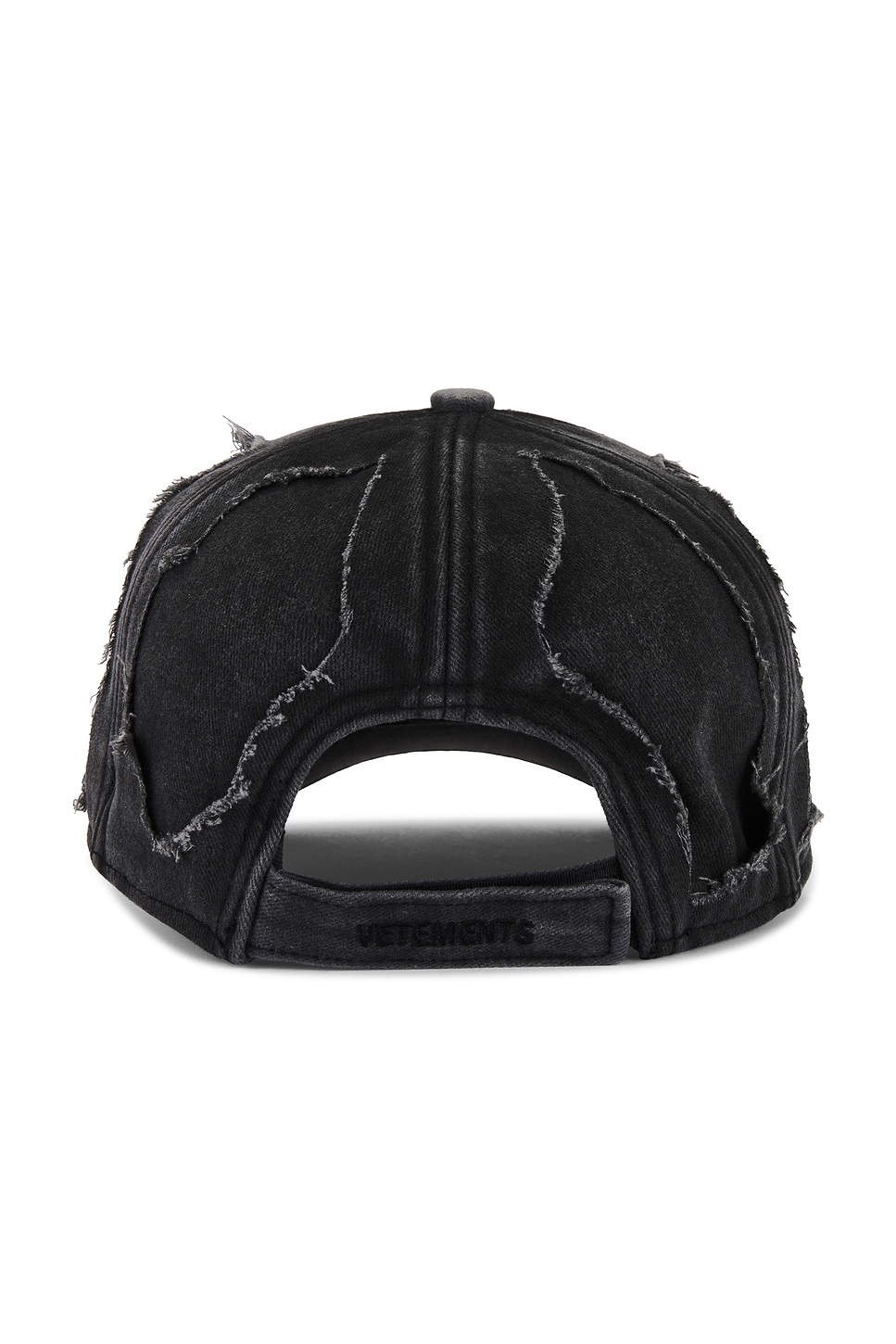 Shop Vetements Fully Distressed Piercing Cap In Black