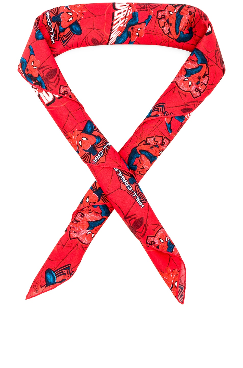 Image 1 of VETEMENTS Silk Scarf in Red Spiderman
