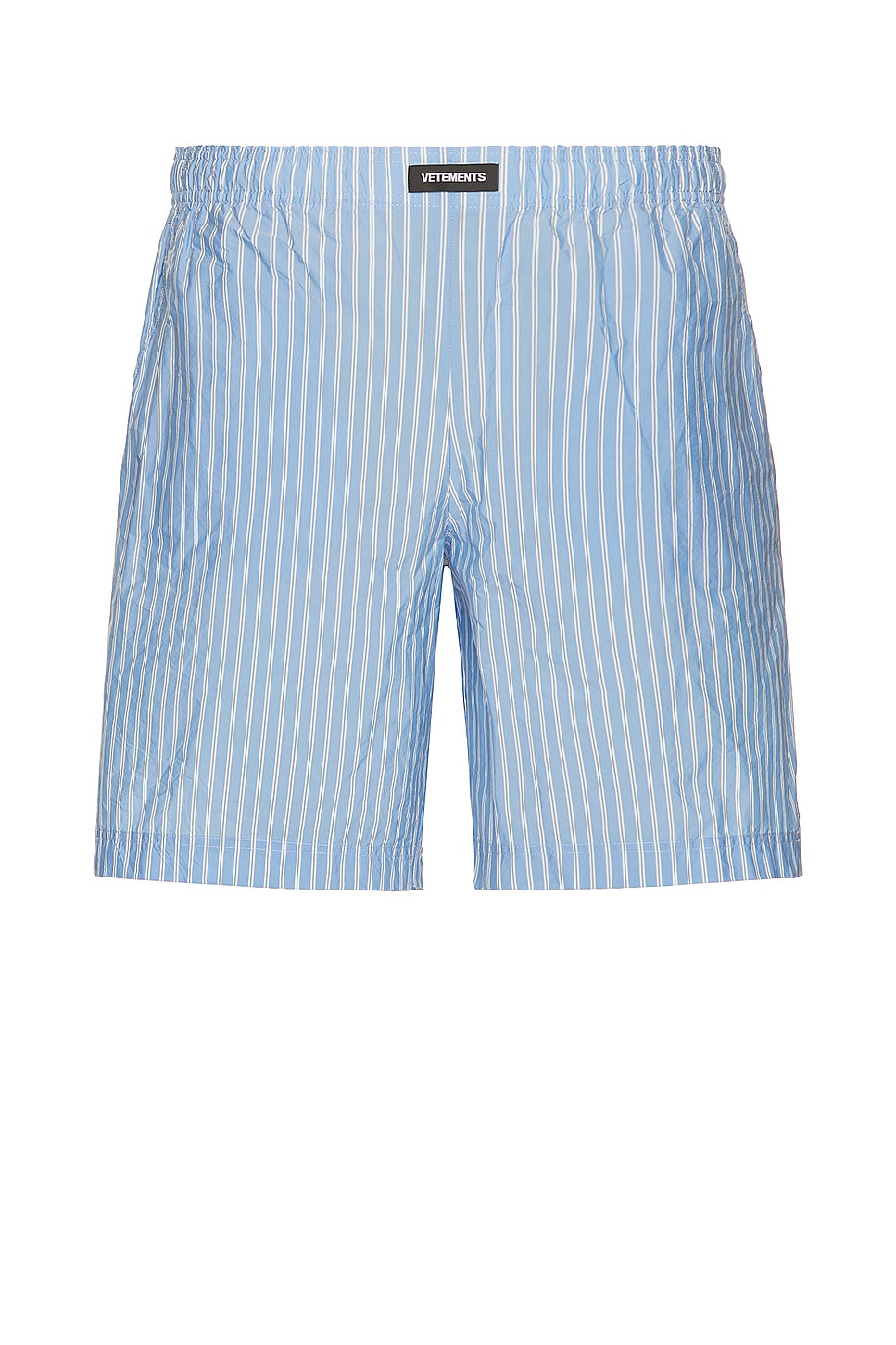 Image 1 of VETEMENTS Paper Poplin Tailored Short in Blue & Double White Stripe
