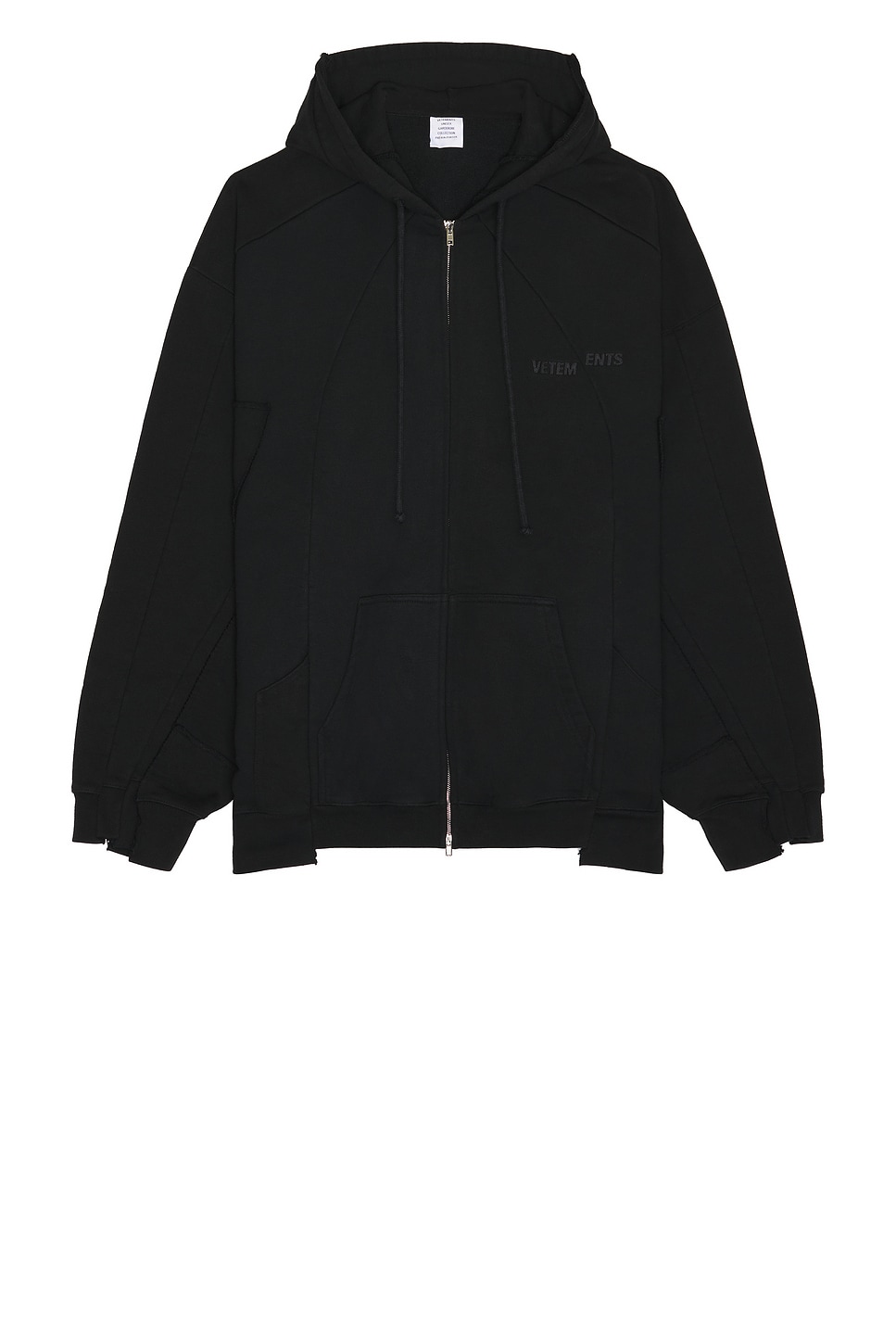 Image 1 of VETEMENTS Blackout Cut-Up Hoodie in Blackout