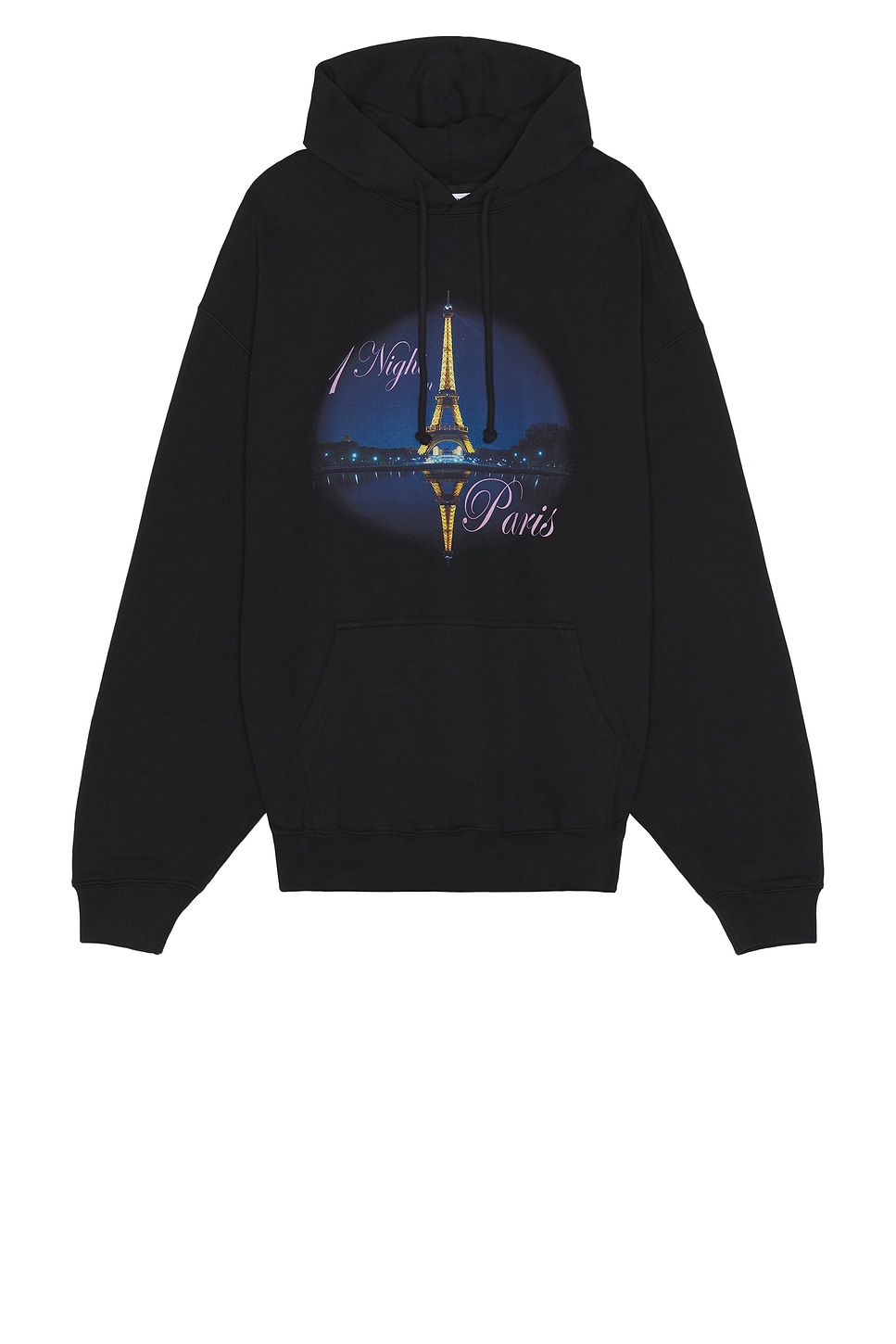 Image 1 of VETEMENTS Night In Paris Oversized Hoodie in Washed Black