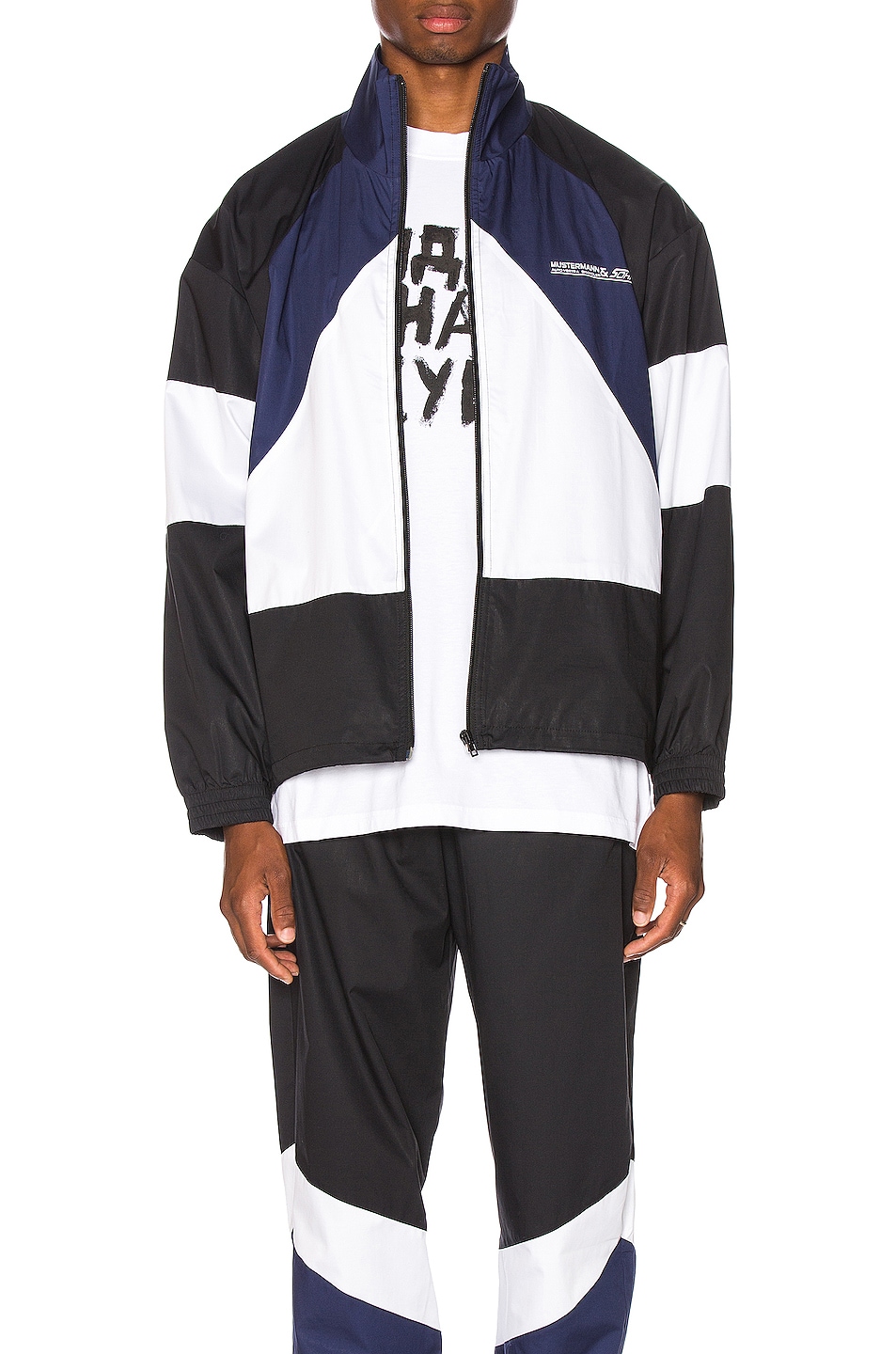 Image 1 of VETEMENTS Tracksuit Jacket in Black & Blue & White