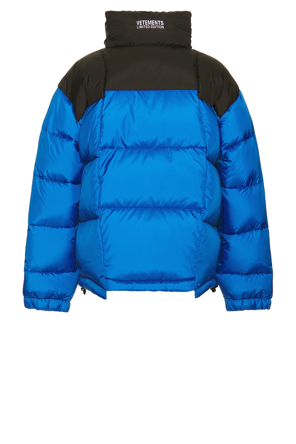 Shop Vetements Cut-up Puffer Jacket In Blue & Black