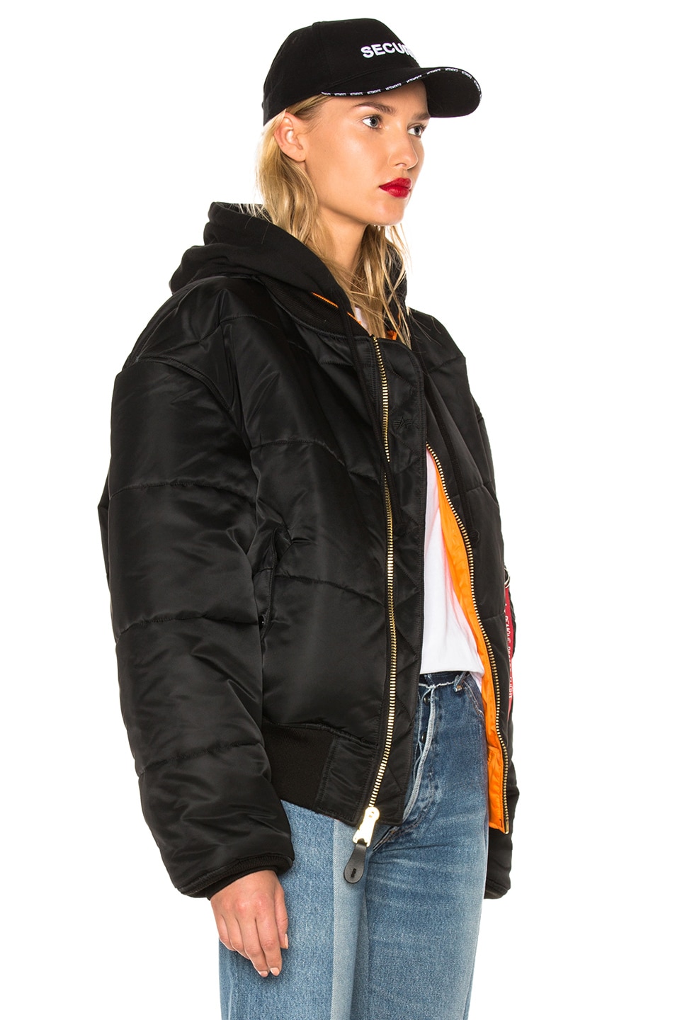 VETEMENTS x Alpha Industries Reversible Bomber Jacket in Black & Orange ...