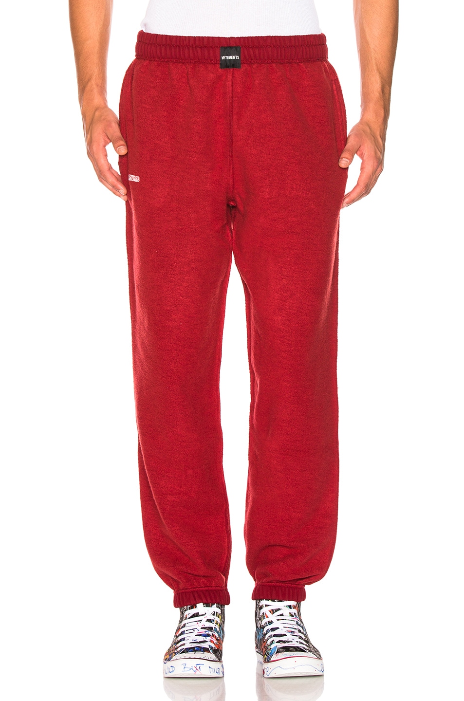 Image 1 of VETEMENTS Oversized Inside Out Sweatpants in Red