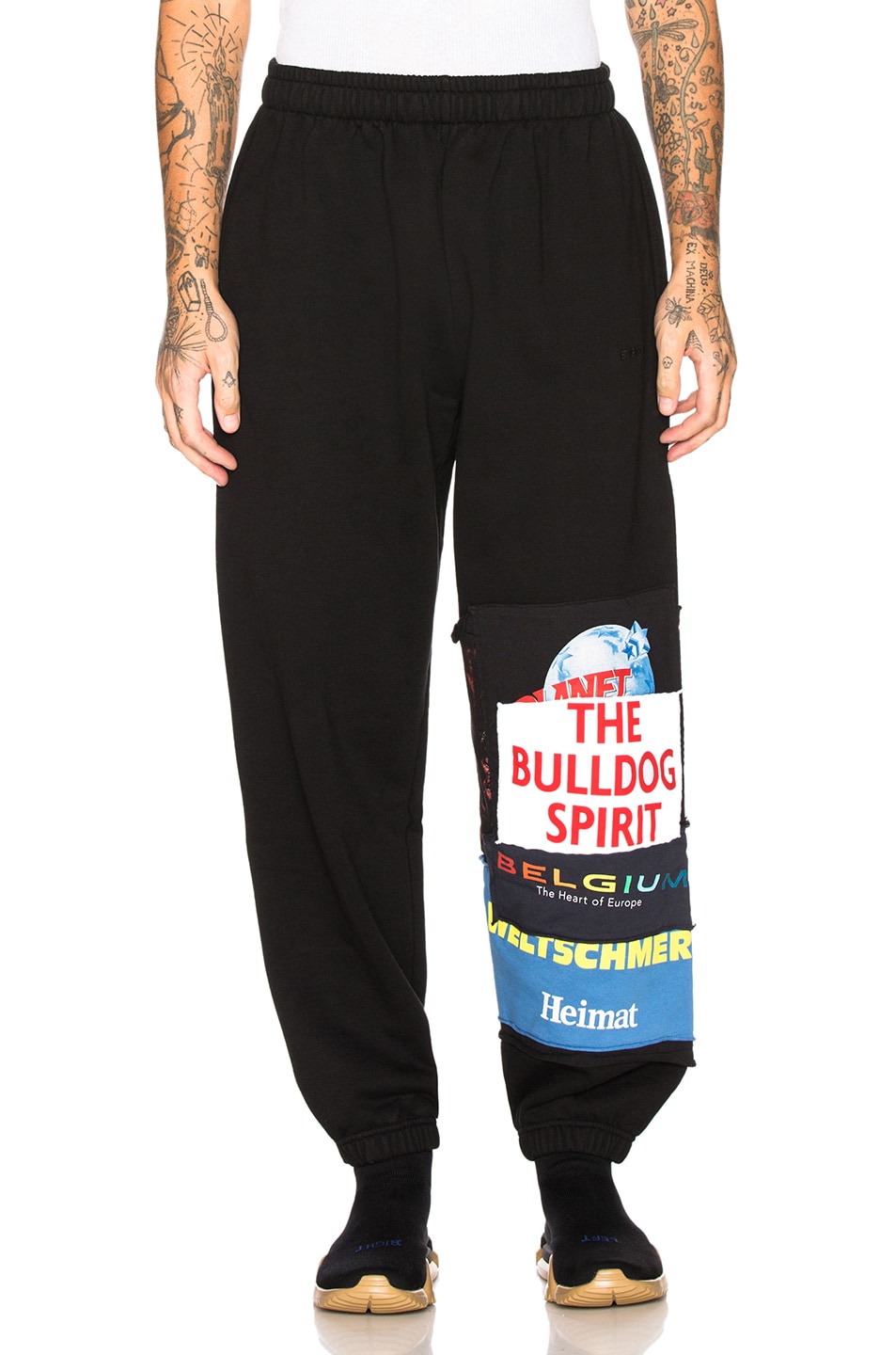 Image 1 of VETEMENTS Patchwork Sweatpants in Black Bulldog