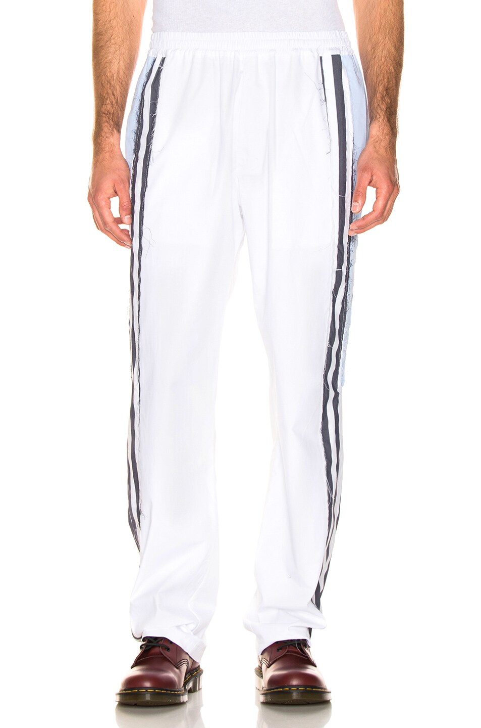 Image 1 of VETEMENTS Track Pants in Stripes & Light Blue & White