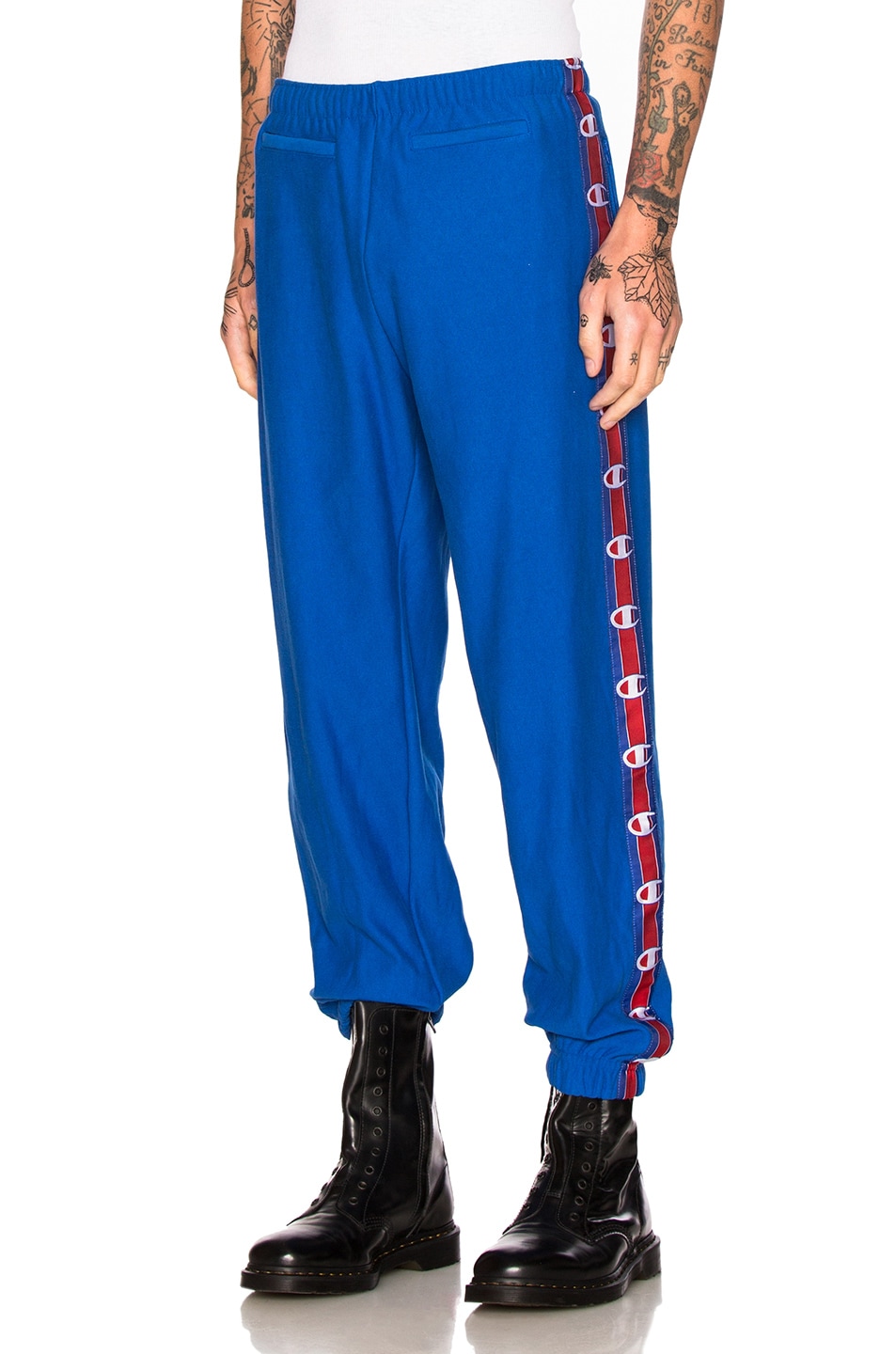 Image 1 of VETEMENTS x Champion Tape Track Pants in Blue