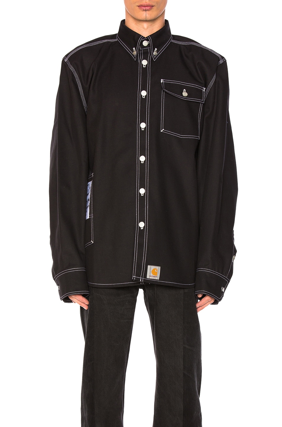 Image 1 of VETEMENTS x Carhartt Workwear Shirt in Black