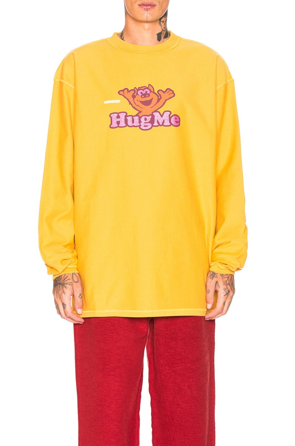 Image 1 of VETEMENTS Long Sleeve Graphic Tee in Yelllow in Yellow