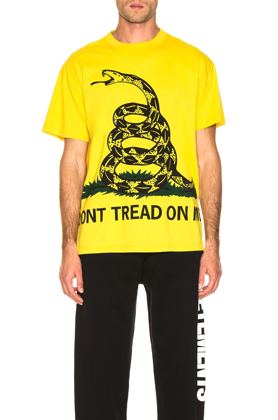Image 1 of VETEMENTS Snake Tee in Yellow