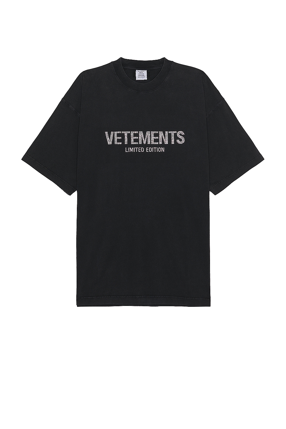 Image 1 of VETEMENTS Crystal Limited Edition T-shirt in Washed Black