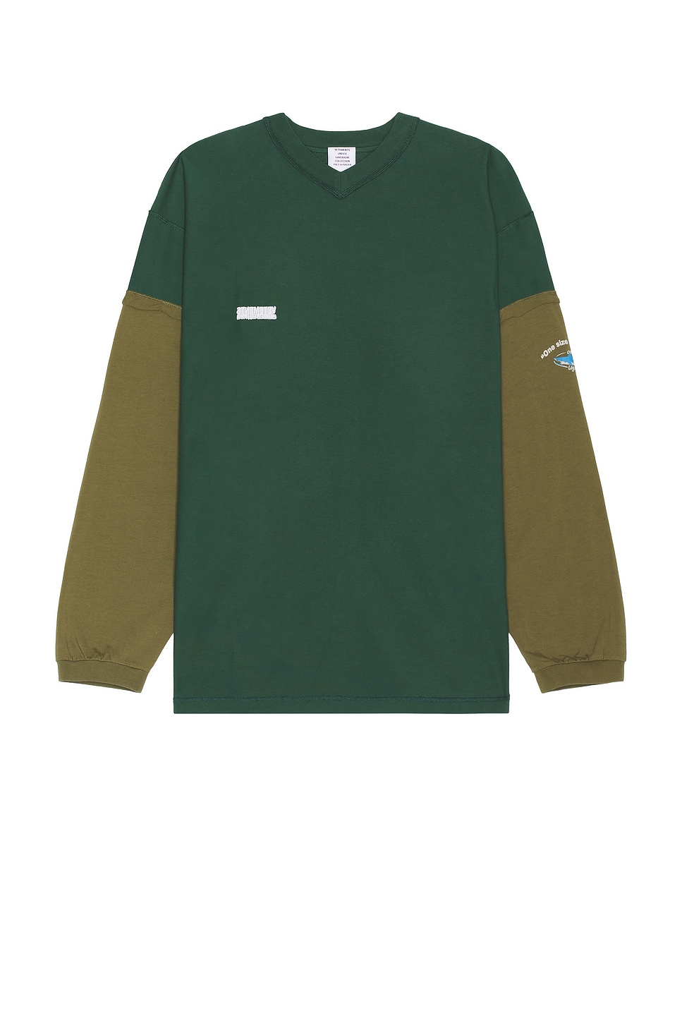 Shop Vetements Inside-out Shark Longsleeve In Polizei Green & Khaki