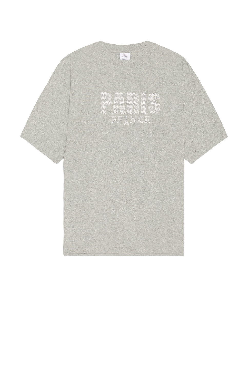 Image 1 of VETEMENTS Crystal Paris T-Shirt in Grey Melange