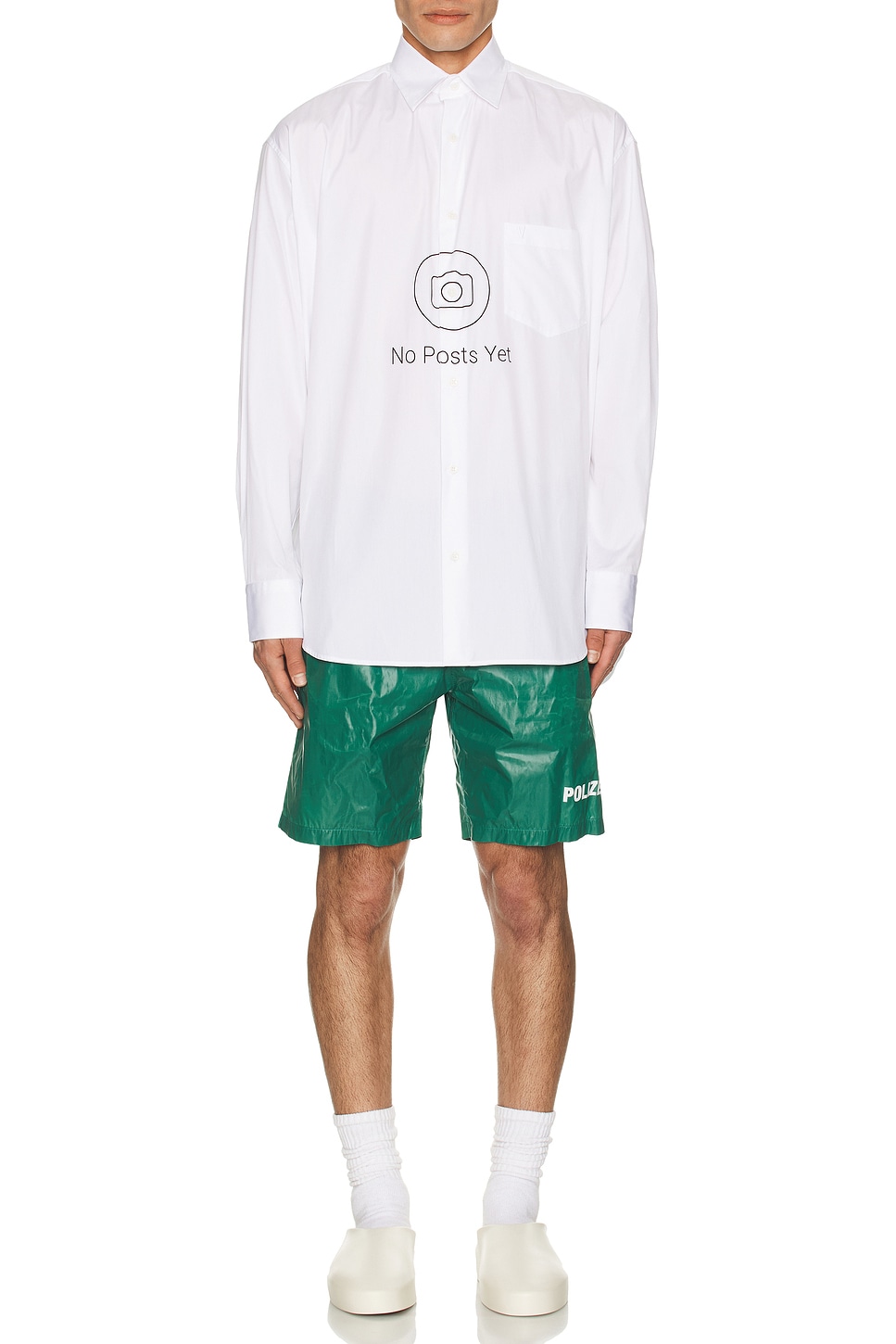 Image 1 of VETEMENTS No Posts Classic Shirt in White