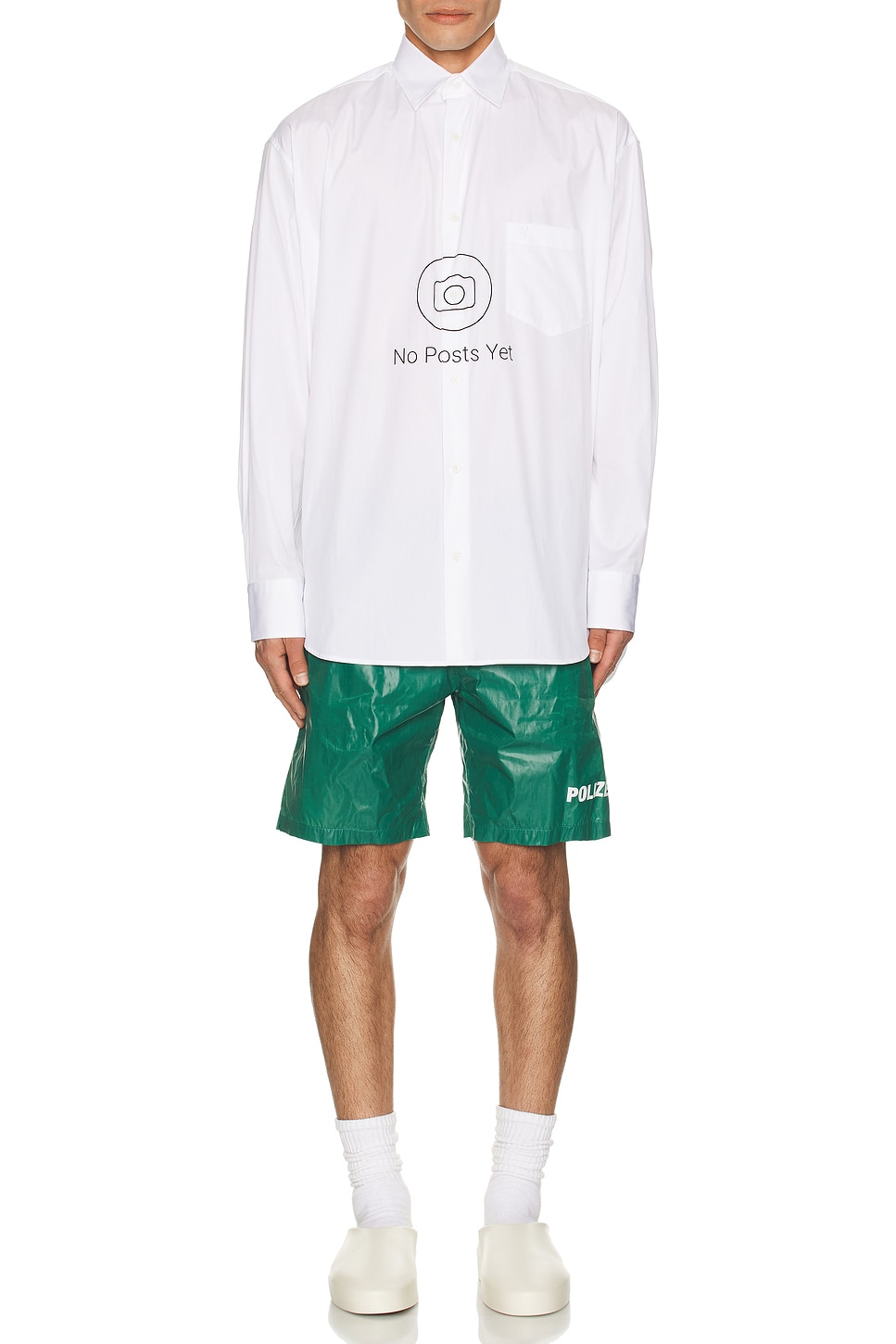Image 1 of VETEMENTS Polizei Swimshorts in Green