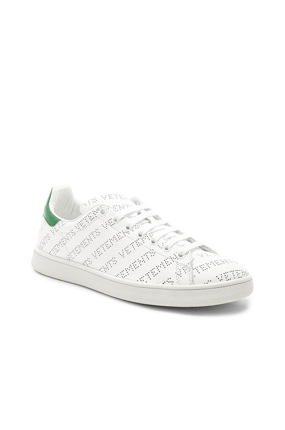 Image 1 of VETEMENTS Perforated Leather Sneakers in White & Green