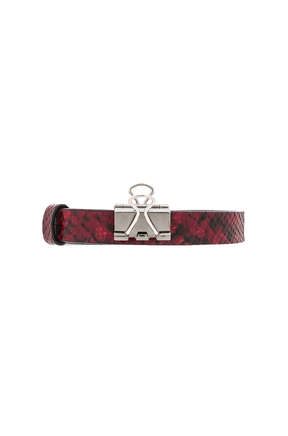 Image 1 of VETEMENTS Thin Python Paper Clip Belt in Red