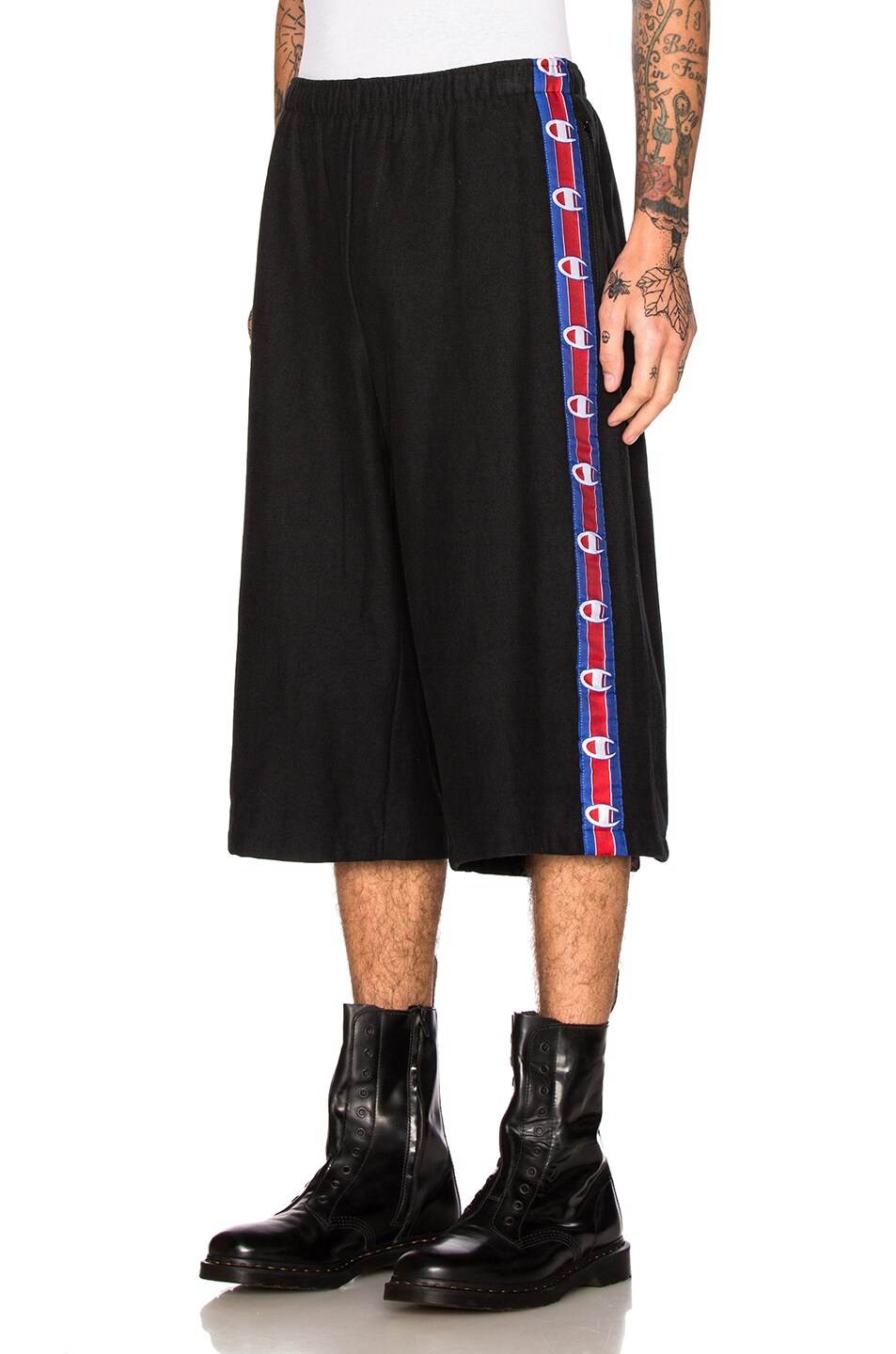 Image 1 of VETEMENTS x Champion Shorts with Tape in Black