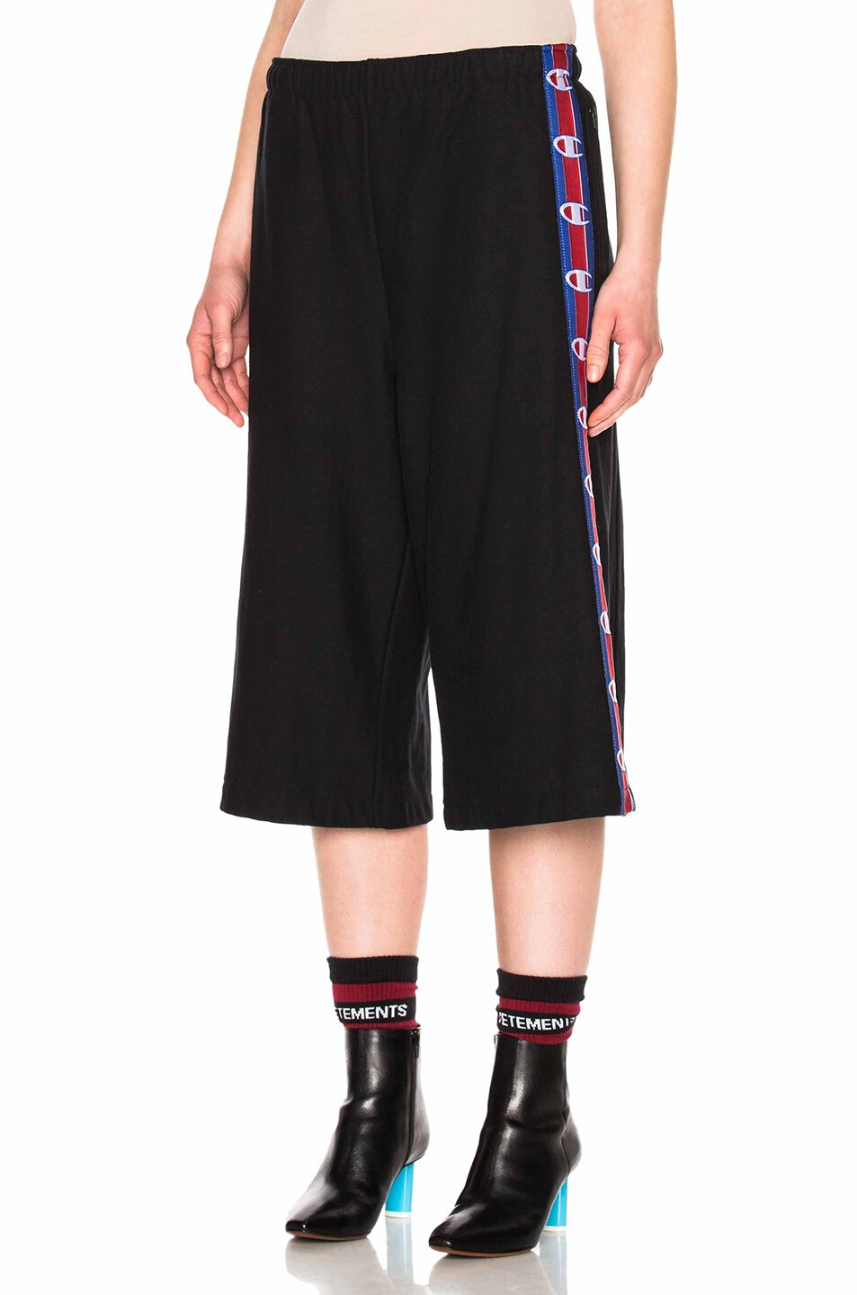 Image 1 of VETEMENTS x Champion Shorts with Tape in Black