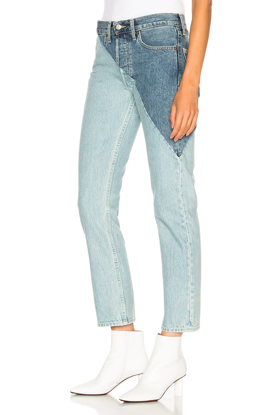 VETEMENTS x Levis Cross Cut Jeans in Blue FWRD