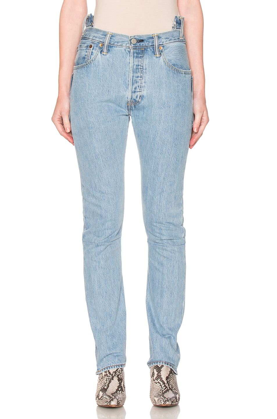 Image 1 of VETEMENTS Season 2 Hi Waisted Jeans in Blue
