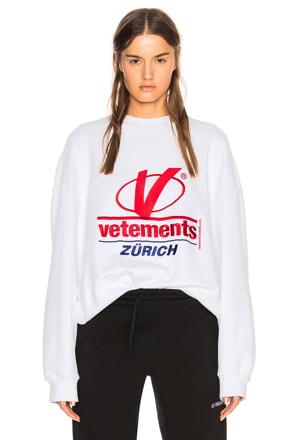 Image 1 of VETEMENTS Zurich Embroidery Sweatshirt in White