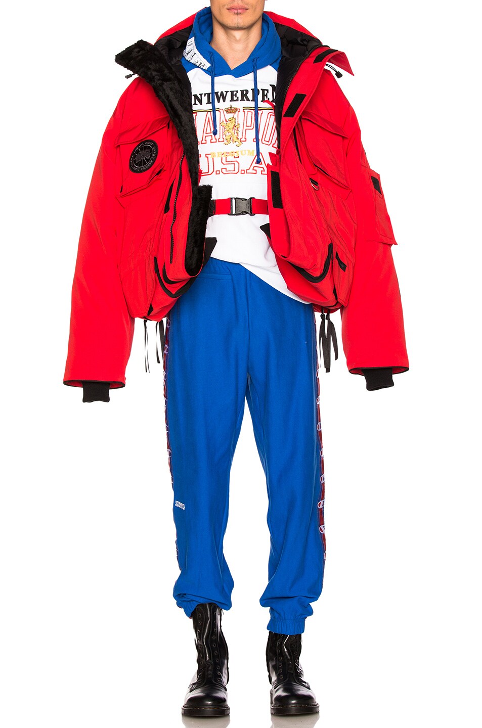 Image 1 of VETEMENTS x Canada Goose Oversized Fold Up Parka in Red