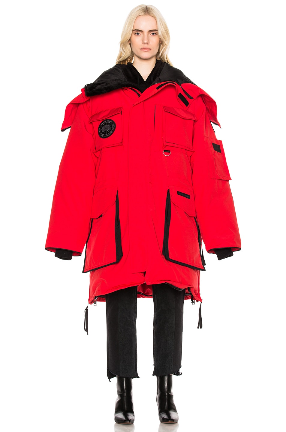 VETEMENTS x Canada Goose Oversized Fold Up Parka in Red | FWRD